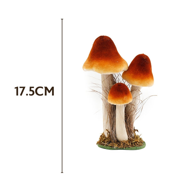 SIL Velvet Mushrooms Décor | 27cm Lifelike Autumn Centerpiece