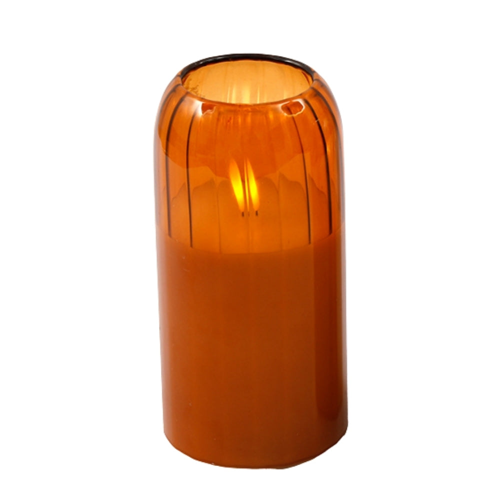 SIL LED Glass Tube Candle Set | Amber, Cream, Olive Green