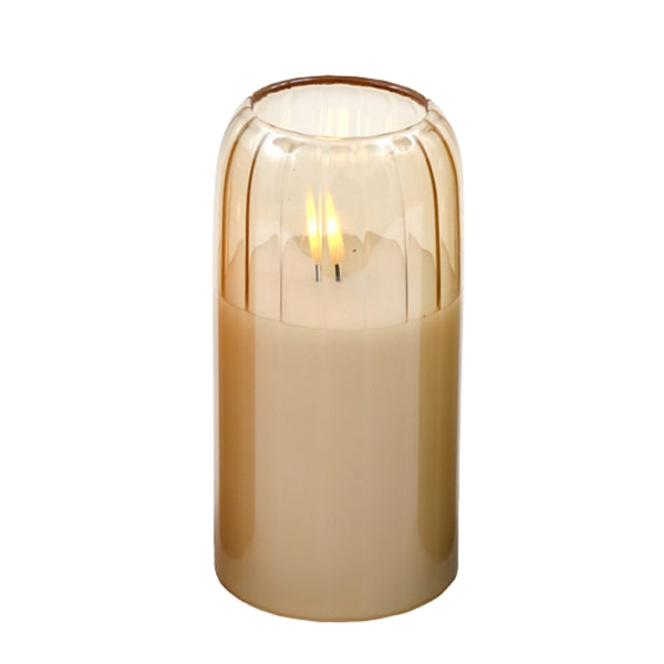 SIL LED Glass Tube Candle Set | Amber, Cream, Olive Green