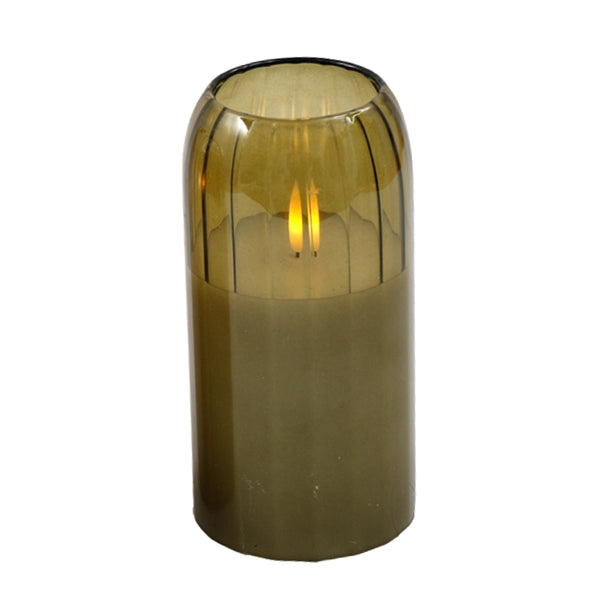 SIL LED Glass Tube Candle Set | Amber, Cream, Olive Green