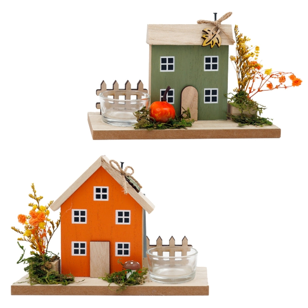 SIL Autumn House Tealight Holder | 18x12cm