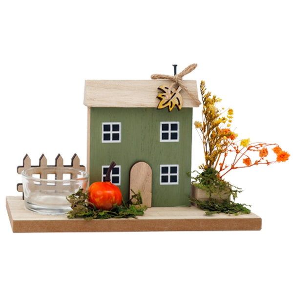SIL Autumn House Tealight Holder | 18x12cm