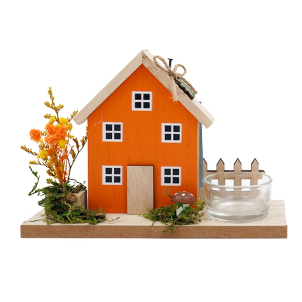 SIL Autumn House Tealight Holder | 18x12cm