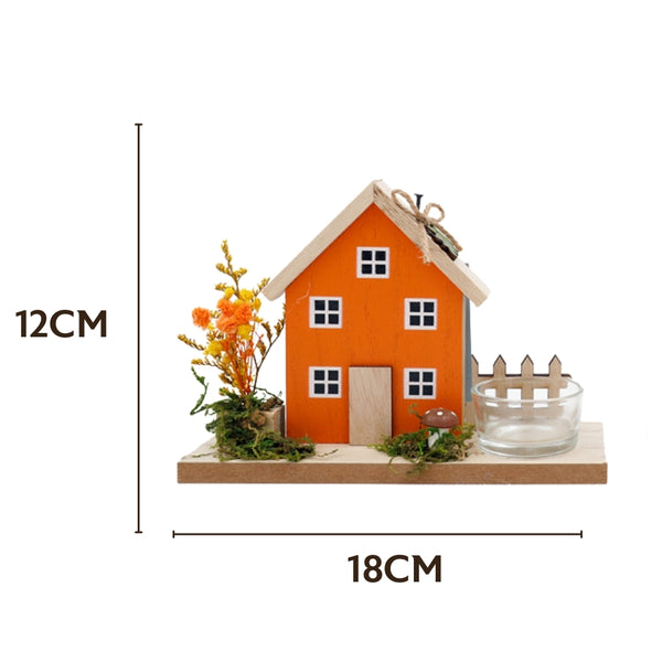 SIL Autumn House Tealight Holder | 18x12cm