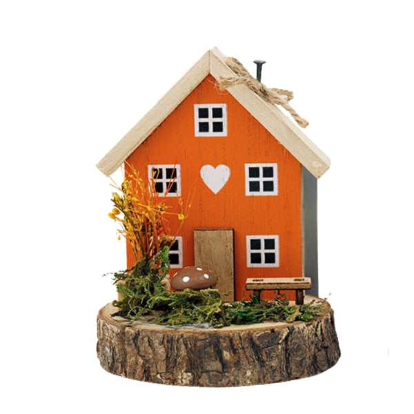 SIL Autumn House Deco Set | Wooden Miniatures 9x11.5cm
