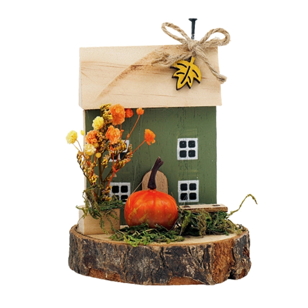 SIL Autumn House Deco Set | Wooden Miniatures 9x11.5cm