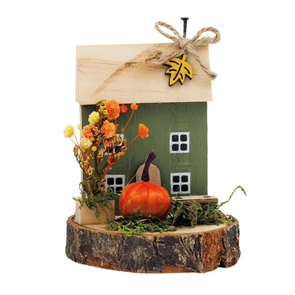 SIL Autumn House Deco Set | Wooden Miniatures 9x11.5cm