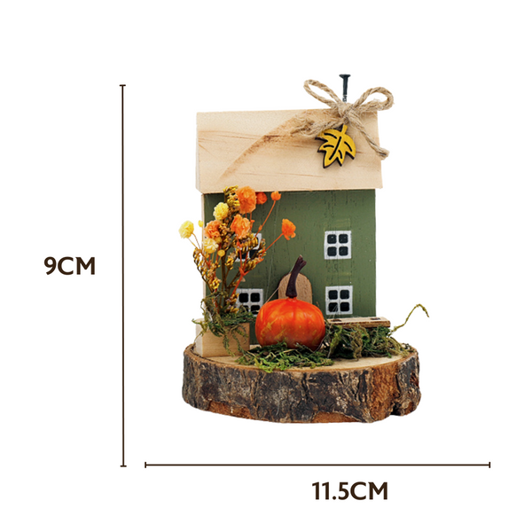 SIL Autumn House Deco Set | Wooden Miniatures 9x11.5cm