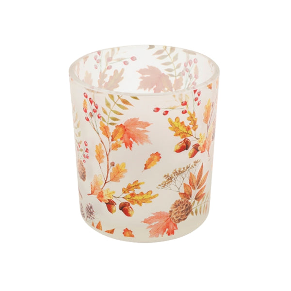 sil autumn glass candle holder  7x8cm