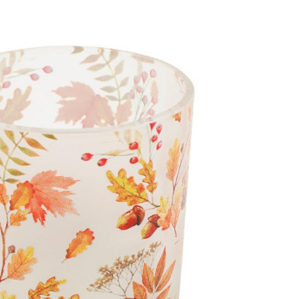 sil autumn glass candle holder  7x8cm
