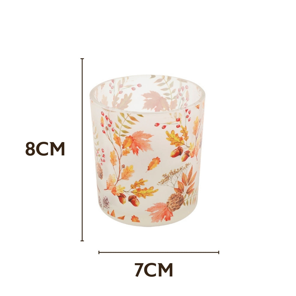 sil autumn glass candle holder  7x8cm
