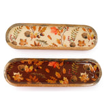 sil autumn enamel oval tray  45cm wood