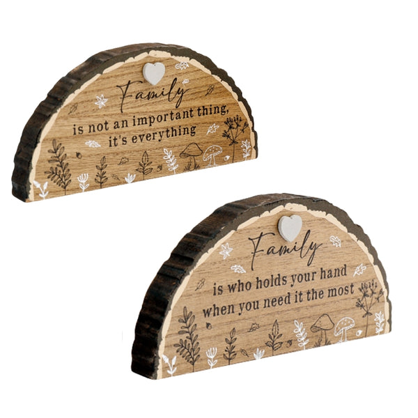 sil wooden family deco plaque  18x13cm