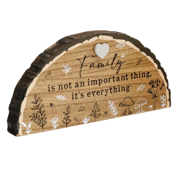 sil wooden family deco plaque  18x13cm