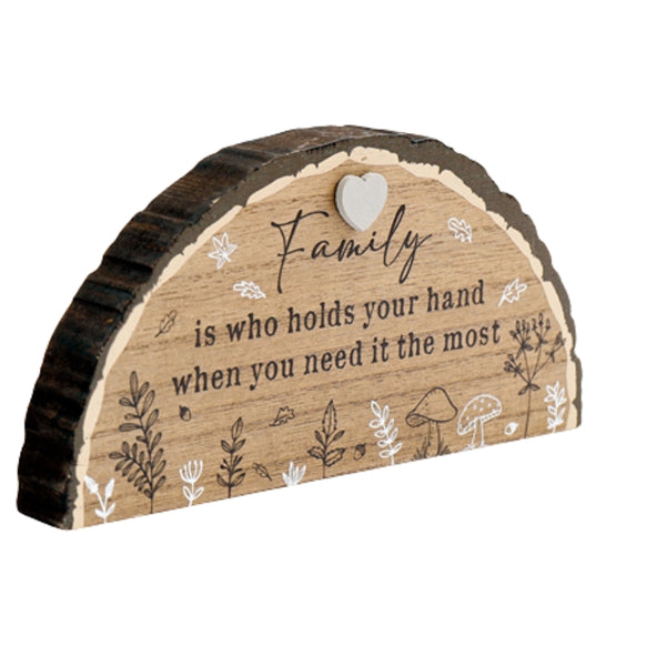 sil wooden family deco plaque  18x13cm