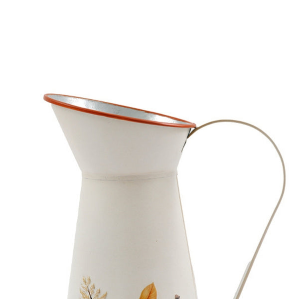 sil autumnal jug vase  25cm metal with botanical motif