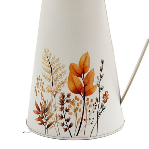 sil autumnal jug vase  25cm metal with botanical motif