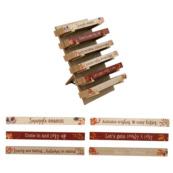 sil rustic wooden autumn plaque  25x25cm