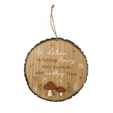 sil autumn round hang plaque  20cm wood decor
