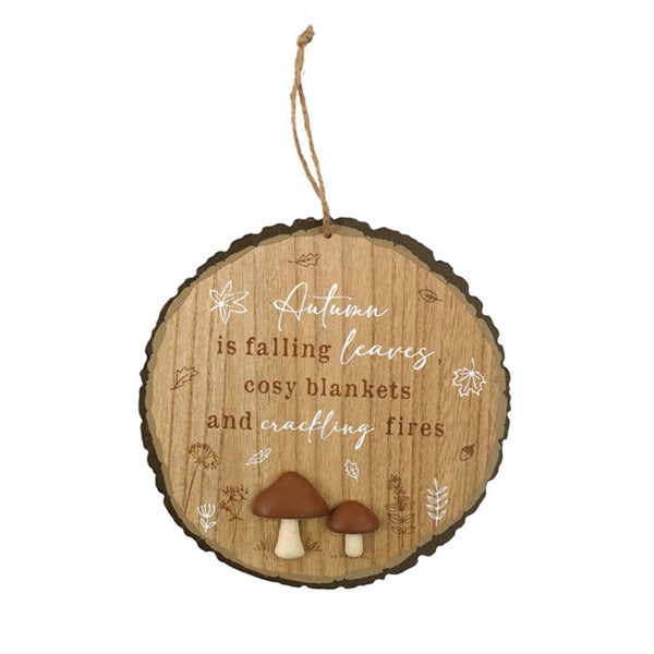 sil autumn round hang plaque  20cm wood decor