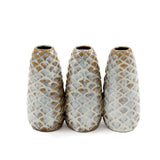 sil textured ceramic pinecone vase set  cream 18x135cm 3pc