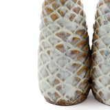 sil textured ceramic pinecone vase set  cream 18x135cm 3pc