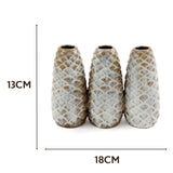 sil textured ceramic pinecone vase set  cream 18x135cm 3pc