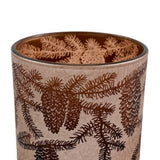 sil pinecone glass candle holder  10cm