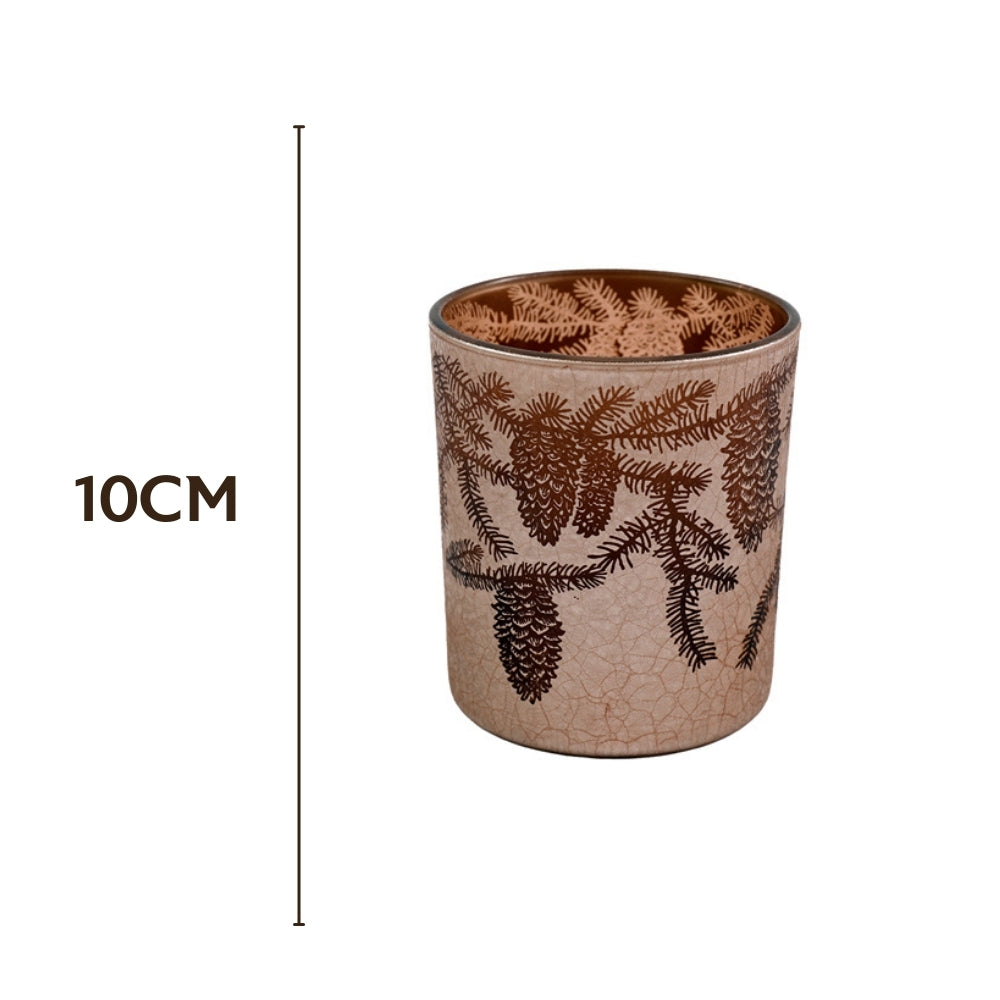 SIL Pinecone Glass Candle Holder | 10cm