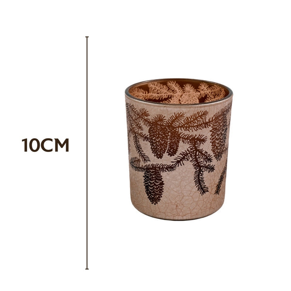 SIL Pinecone Glass Candle Holder | 10cm