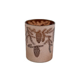 Pinecone Design Glass Candle Holder | 12.5cm, Decorative, Home Decor