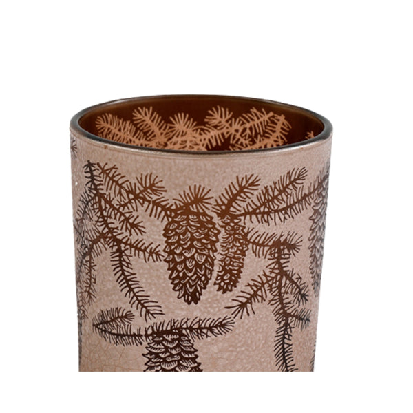 Pinecone Design Glass Candle Holder | 12.5cm, Decorative, Home Decor