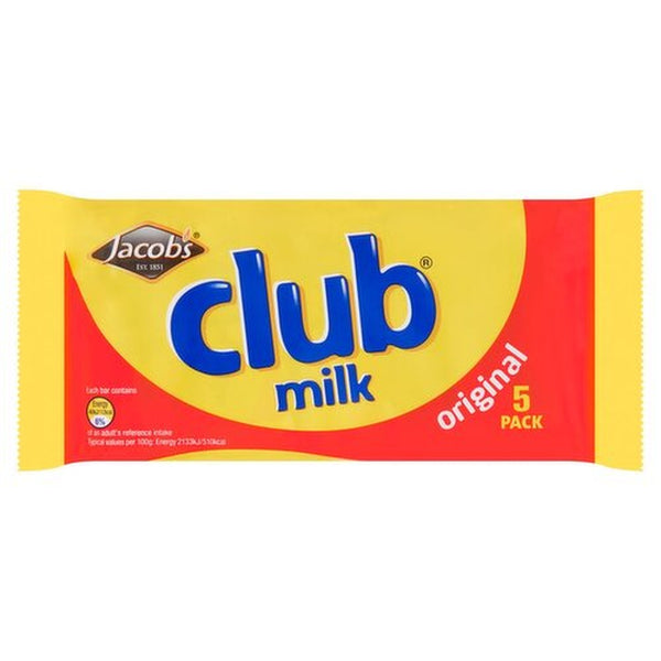 Jacobs Club Milk Chocolate Bars | 5 Pack
