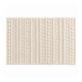 Zephyr Cream Textured Wool Runner Rug - Geometric Pattern, 70 x 140cm