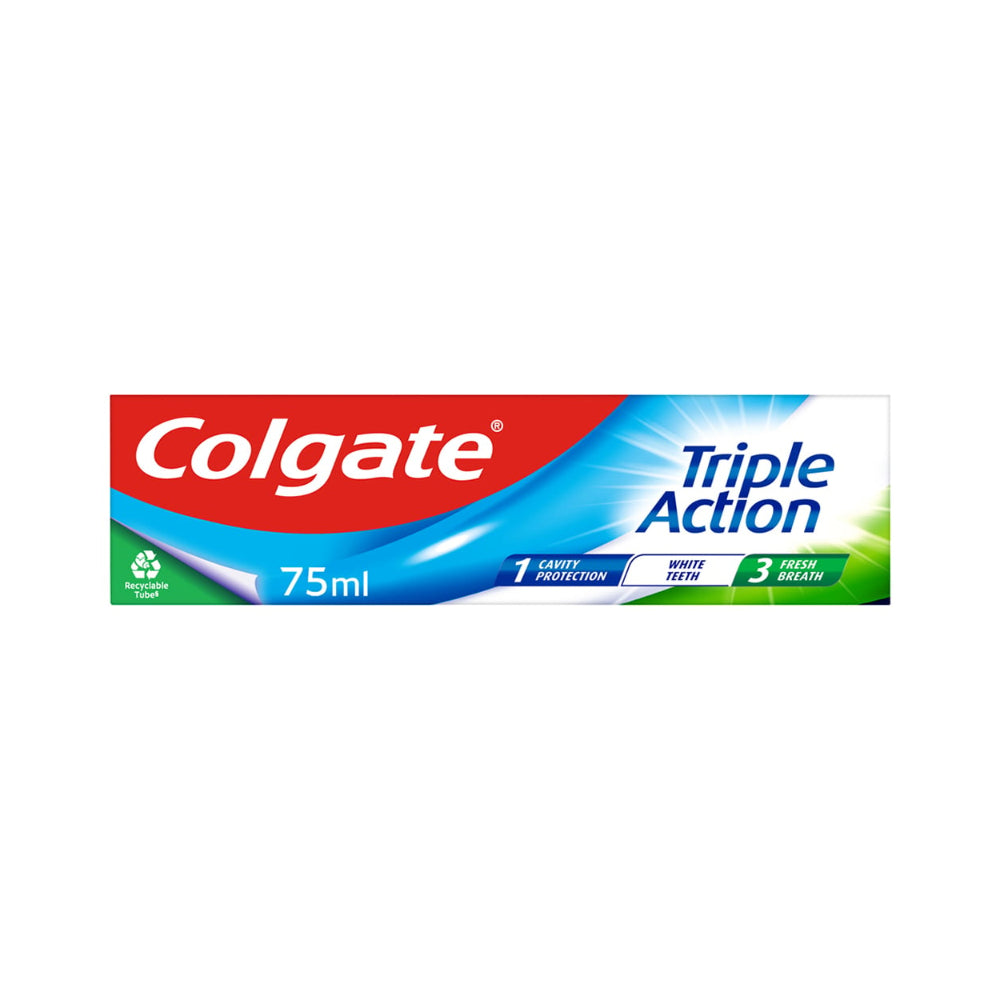 Colgate Triple Action Toothpaste | 75 ml, Whitening, Cavity Protection