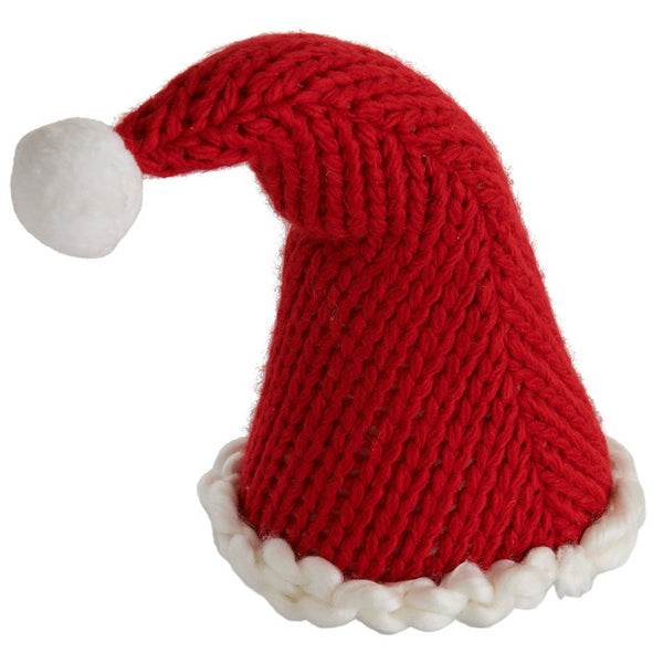 Christmas Knit Santa Hat Tree Topper | Assorted Colours, White Pom-Pom