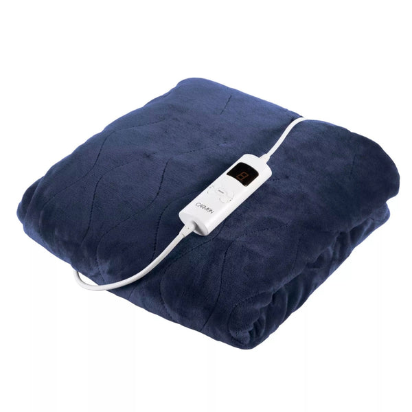Carmen Navy Heated Blanket Electric Throw | Digital Controller