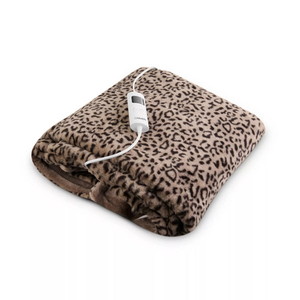 Carmen Leopard Print Electric Heated Blanket | Plush, Adjustable Warmth
