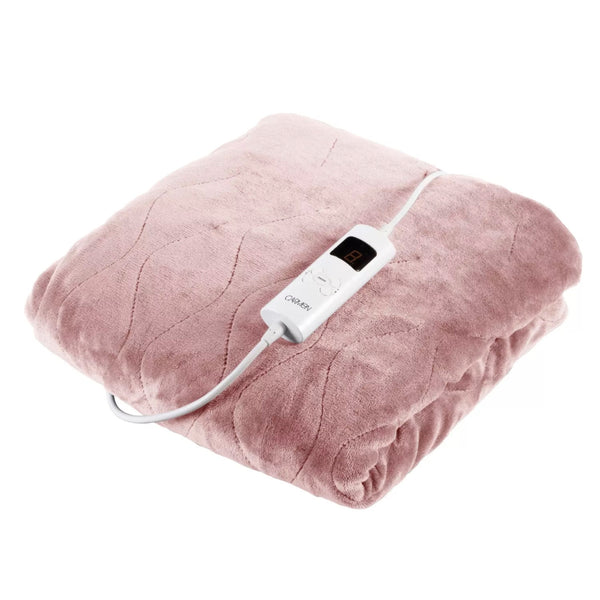 Carmen Blush Heated Blanket with Digital Controller | LED Display, Plush