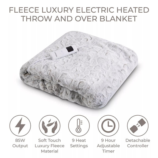 Carmen Animal Skin Electric Heated Blanket | Ultra Plush, Wired Control