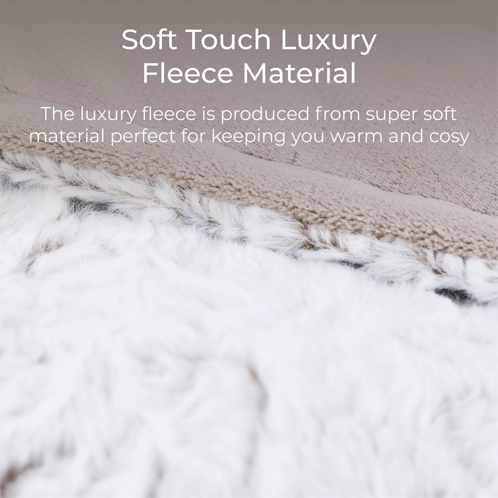 Carmen Animal Skin Electric Heated Blanket | Ultra Plush, Wired Control