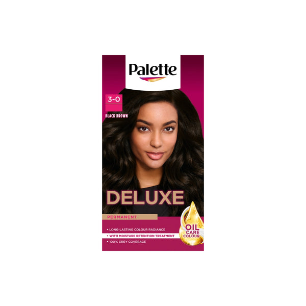 Palette Deluxe Permanent Hair Colour | 3-0 Dark Brown, 100% Grey Coverage
