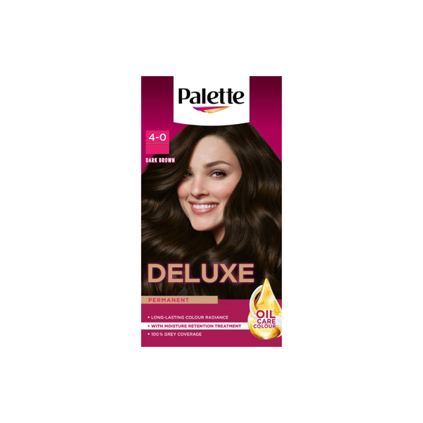 Palette Deluxe Permanent Hair Colour | 4-0 Dark Brown, 100% Grey Coverage