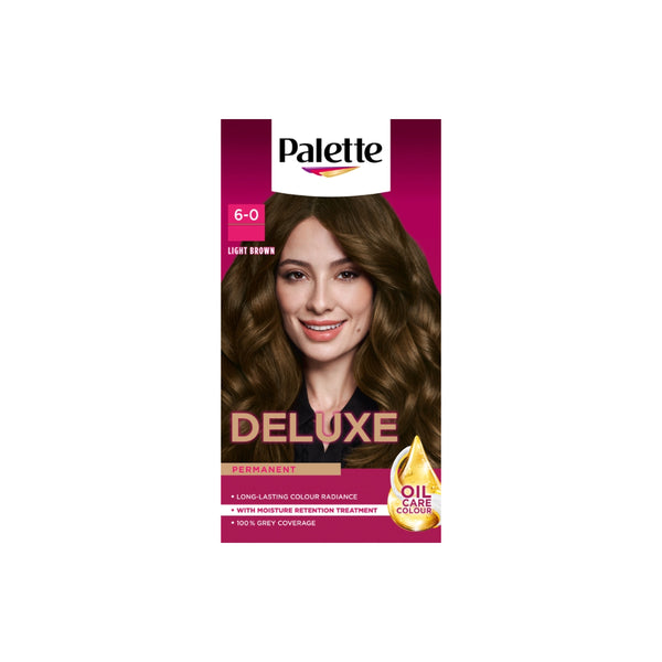 Palette Deluxe Light Brown Permanent Hair Colour | 6-0, 100% Grey Coverage