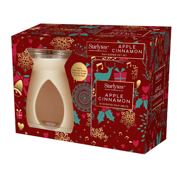 Starlytes Christmas Wax Burner Gift Set | Apple Cinnamon 91g