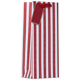 Christmas Striped Bottle Gift Bag | Ribbon Handle, Merry Christmas Text