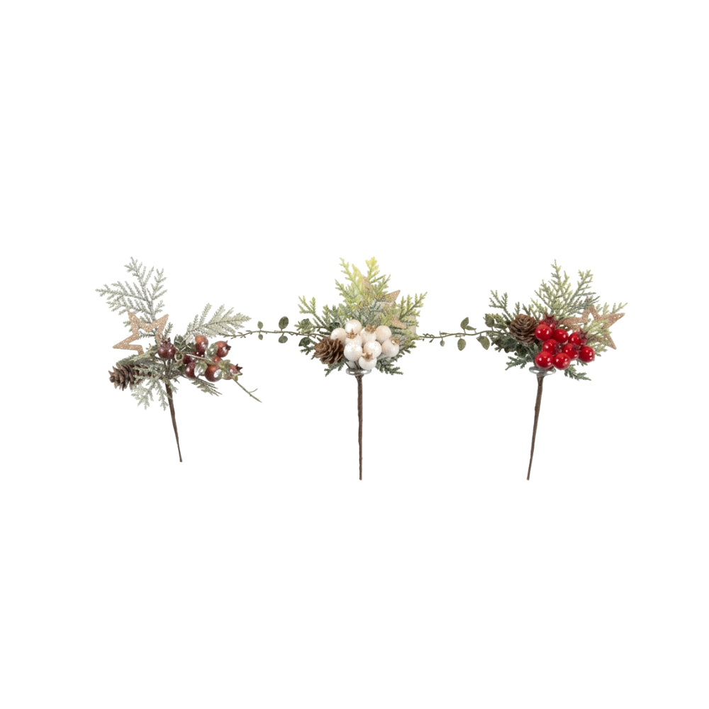 Christmas Metallic Star / Berry Pick In D.Red | 3 Assorted Options