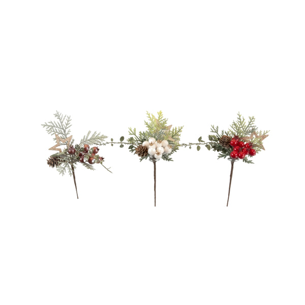 Christmas Metallic Star / Berry Pick In D.Red | 3 Assorted Options