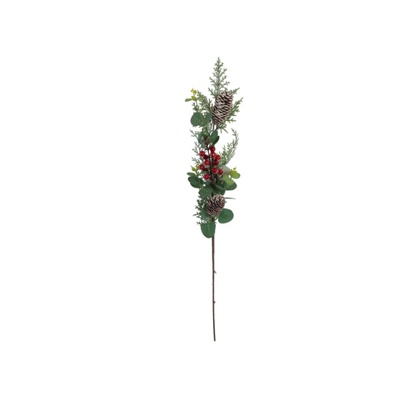 Christmas Berry Cone Spray W/Snow 73cm | Assorted Designs