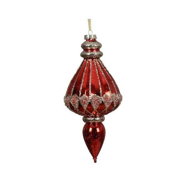 Christmas Vintage Teardrop Pendant Decoration | 12 x 29cm, High-Gloss Finish